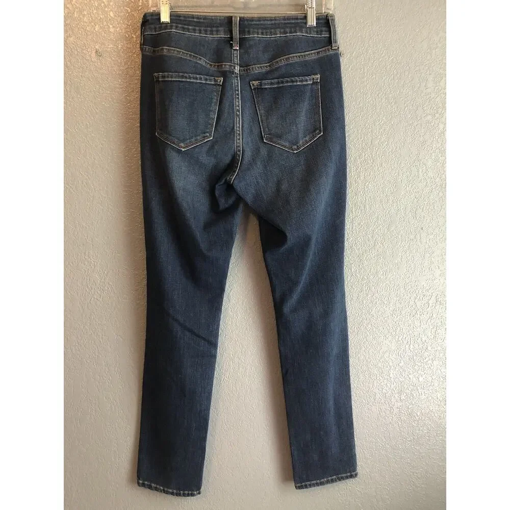 Old Navy Womens Denim 4 Power Straight Medium Wash Blue Jean Mid Rise Pants Boho